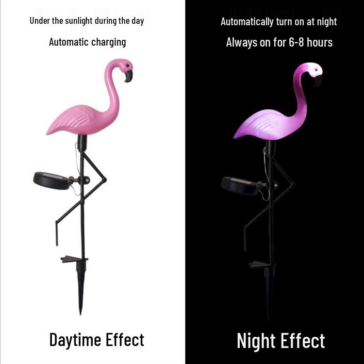 Solar Flamingo Landscape Lights: Waterproof LED Pathway Decor for Outdoor Courtyard & Lawn