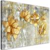 Canvas Print, Gold Flowers and Butterflies