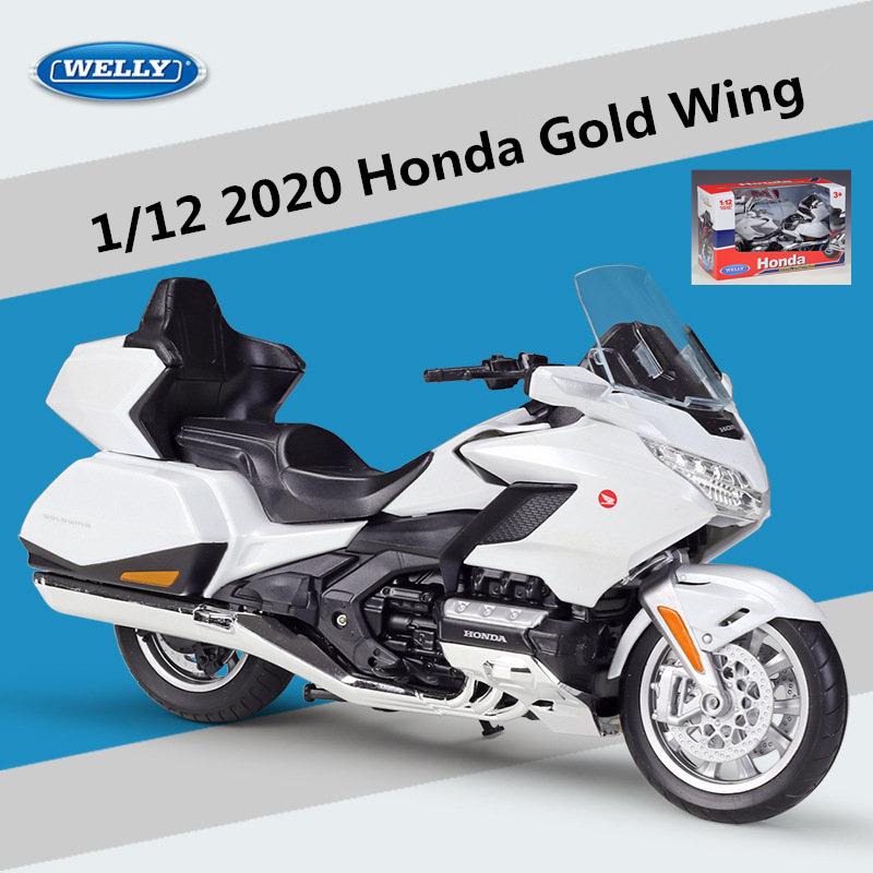 Масштаб 1/12 Welly 2020 Honda Gold Wing, литая под давлением модель мотоцикла, сверхмощный дорожный мотоцикл, коллекция игрушечных автомобилей из сплава, подарок для детей