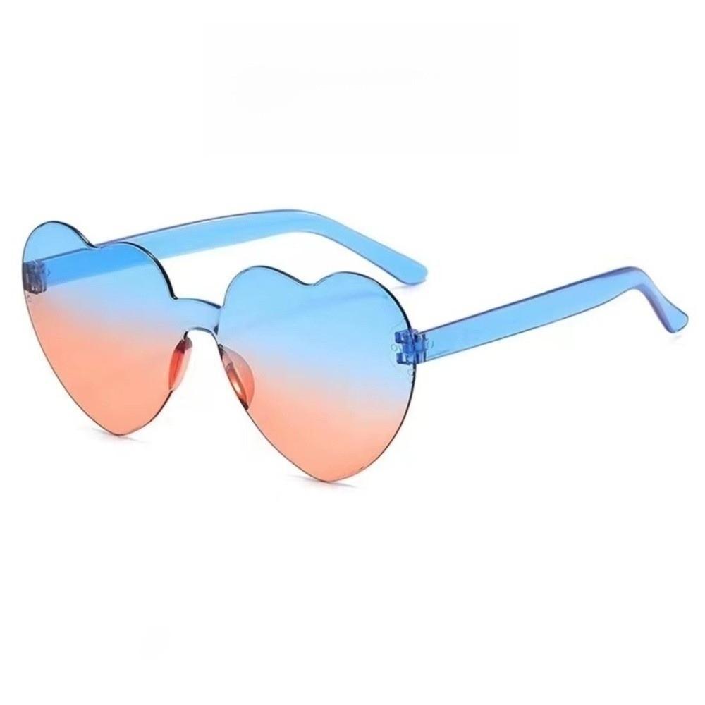 Trendy Love Heart Shape Sunglasses UV Protection Colorful Gradient Sunglasses Women