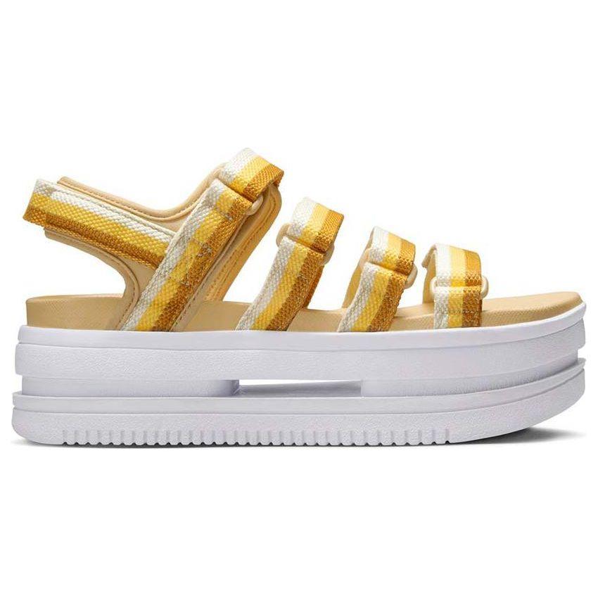 Nike Icon Classic Нескользящие Прочные Спортивные Сандалии Женские Сандалии Белый Желтый DH0223-200