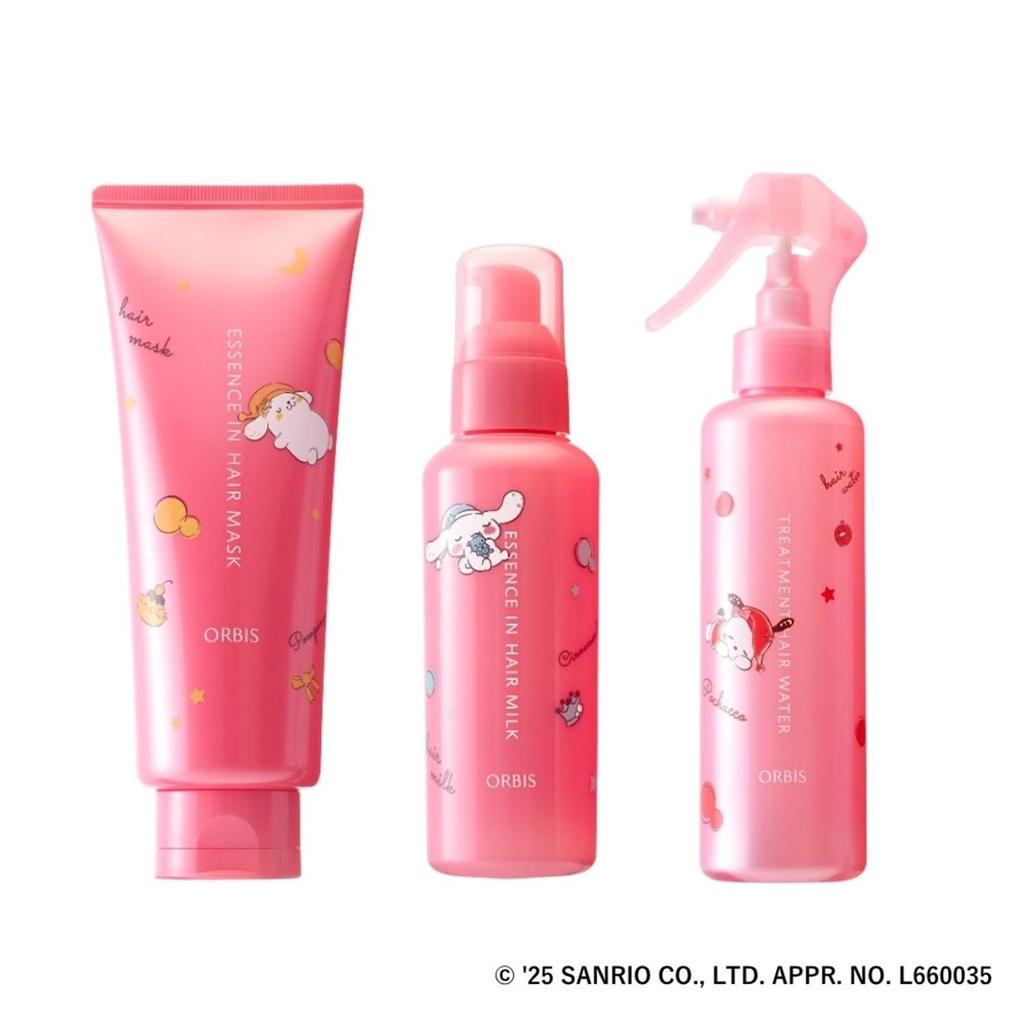 ORBIS Hair Care Set with Sanrio Characters Limited Collaboration Design Hair Hair and Hair Treatment 3-Piece (Hair Milk, Water, Mask)