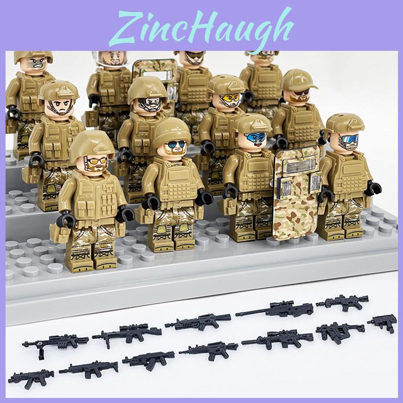 Mini Puzzle Game Set 8 Special Forces Action Figures With Removable Joints And Weapons