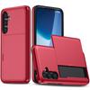Чехол-кошелек Armor Slide с карманом для карт для Samsung Galaxy S25 Edge S24 S23 S22 S21 S20 Ultra S24 S23 FE Держатель для карт Крышка Кошелек Сдвижная крышка