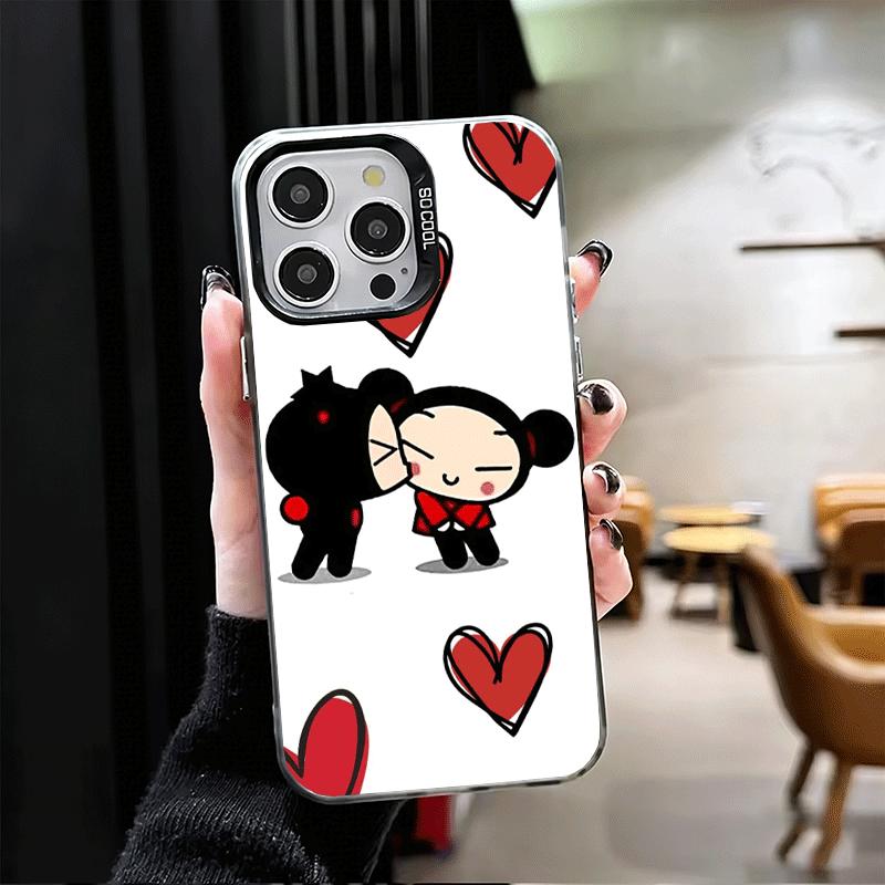 Мультяшный Милый Мягкий Чехол Pucca Garu для iPhone 15 16 17 Pro Max 17Air 16E 14 Plus 13 12 Mini Ударопрочный Задний Корпус