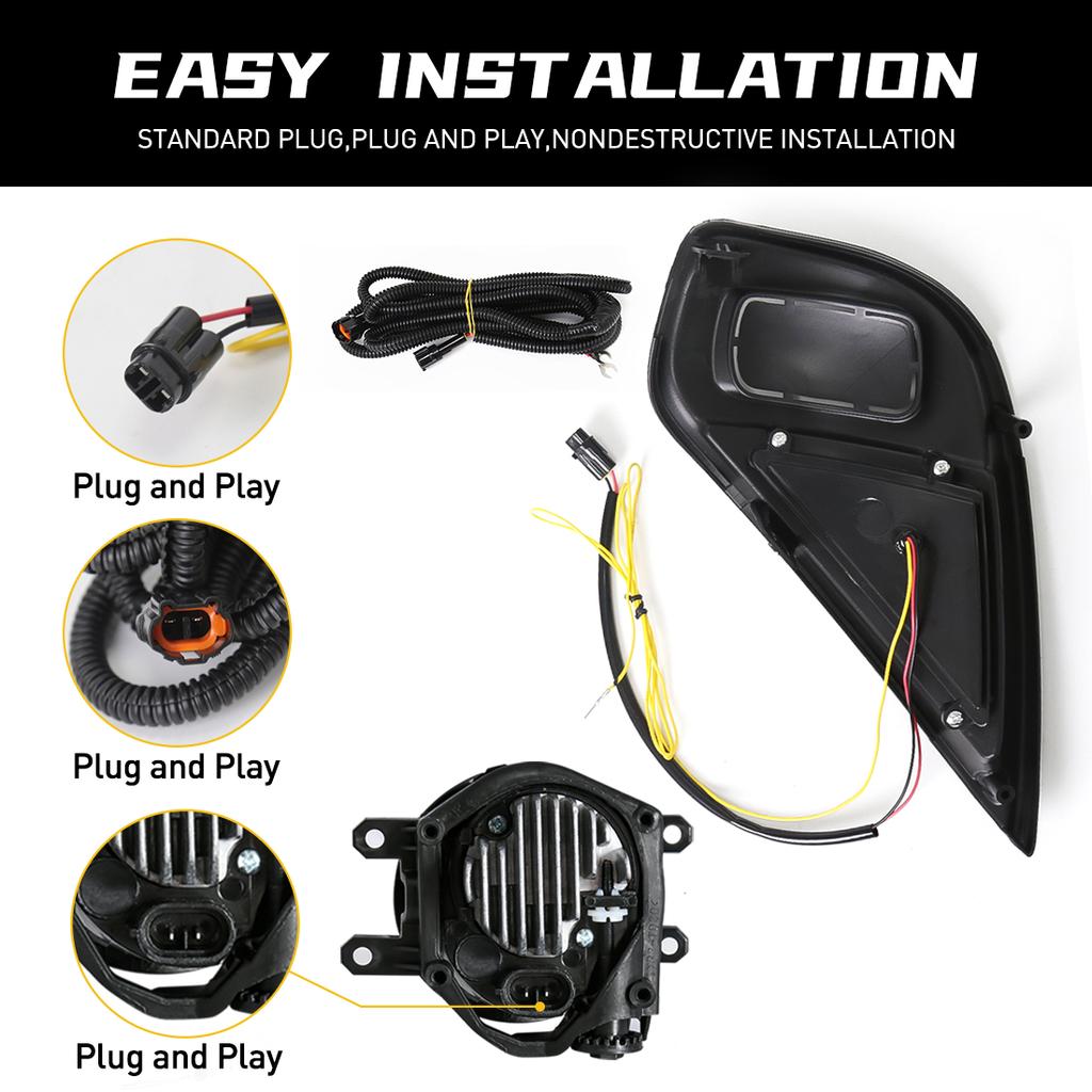 Дневные ходовые огни DRL для Toyota Highlander 2025 2025 Противотуманные фары Дневные огни Двухцветные белые желтые провода Переключатель