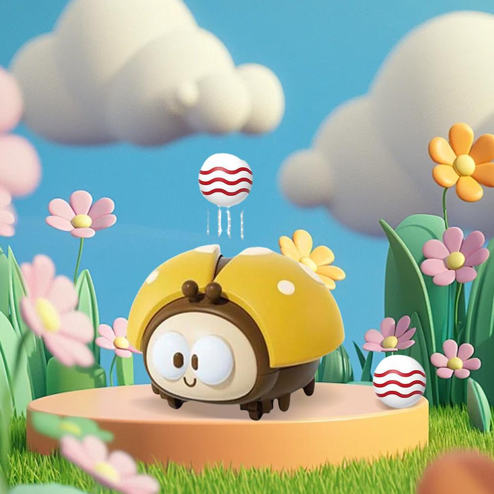 Божья коровка/рак-отшельник, милая игрушка-надуватель с 2 мячами, забавная игрушка для ползания, сенсорные игрушки, игровая машина для надувания мячей, подарок на день рождения