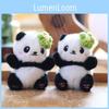 Cute Panda Plush Doll With Short Velvet Fur For School Bag Accessories