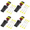 [Set of 4] 3 Pole Waterproof Coupler, 3 Pin Wiring Connector, For Cars, Motorcycles,