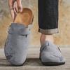 Men's Suede Mules Slippers Men Clogs Insole Sandals With Arch Support Outdoor Beach Slides Home Half Slippers