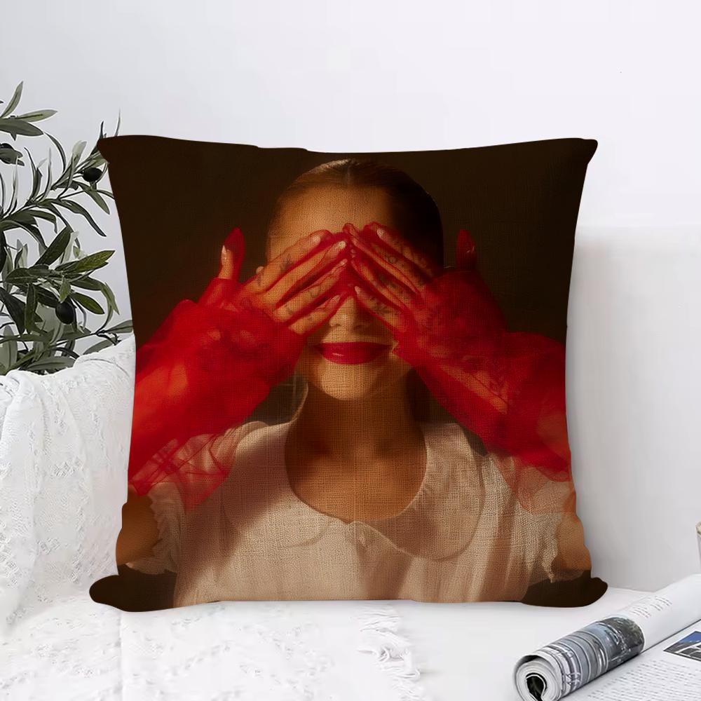 Ariana Grande Cushion Cover Breathable Linen Pillow Cover SkinFriendly Home Decor Pillowcase with Hidden Zipper