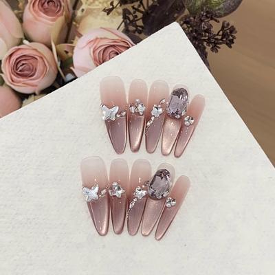 Ледяной прозрачный телесный фиолетовый градиент бокового света кошачий глаз качества K9 Jiu Zi Lihuo в доспехах