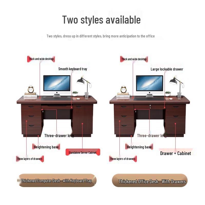 Milin Solid Wood Veneer Office Desk