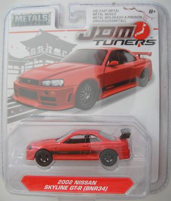 Jada Tuners Scale Red 2002 Nissan Skyline 164 GT-R (БНР34)