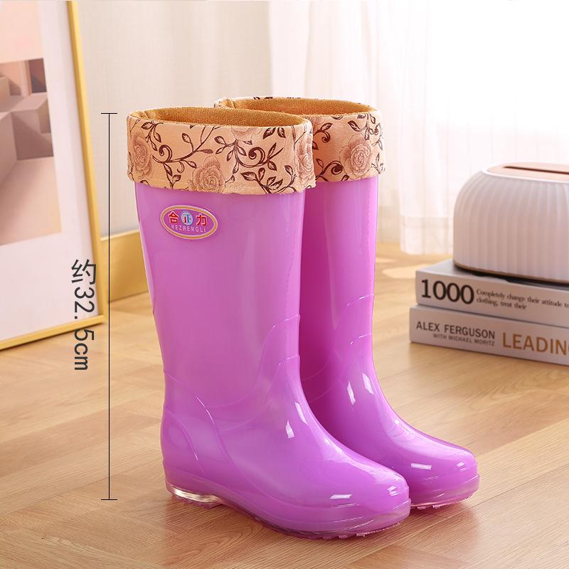Длинные резиновые сапоги женские модные дождевые туфли женские взрослые без подкладки с высоким голенищем водонепроницаемые туфли быстросохнущие резиновые туфли лето