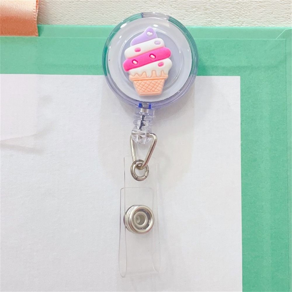 Students Cartoon Nurse Doctor ID Card Clips Badge Holder Name Card Holder Retractable Badge Reel