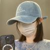 Корейская версия ins~ Джинсовая бейсболка с вышитыми буквами, женская весенне-летняя повседневная универсальная кепка с глубоким верхом, маленькая кепка