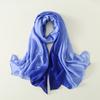 Luxury Brand Solid Color Gradient Silk Scarf Women Fashion Luxury Shawls and Wraps Beach Female Foulard Oversides Wholesale
