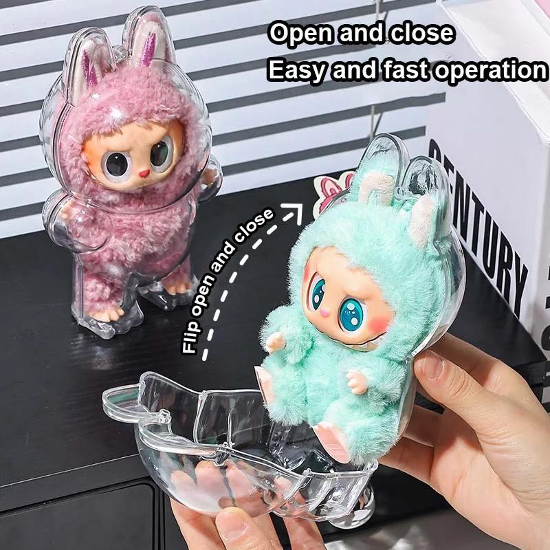 Anti Dust Case For Labubu V1 V2 V3 V4 Pendant Doll Storage Box Protective Cover For Plush Dolls Display Bag Toys Protection Case