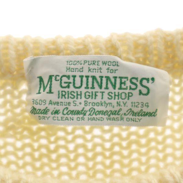 McGUINNESS 80-е Рыбацкий Винтажный Вязаный шерстяной свитер с длинным рукавом Мужской Б/У