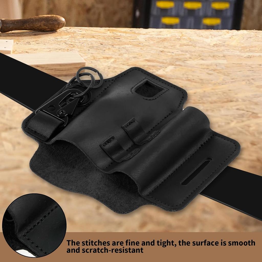 Ножны для мультитула, Кожаный чехол для инструментов с клипсой для ремня, EDC карманный органайзер-держатель, Органайзер для ремня, Кобура для мультитула для фонарика, ручки и ключей