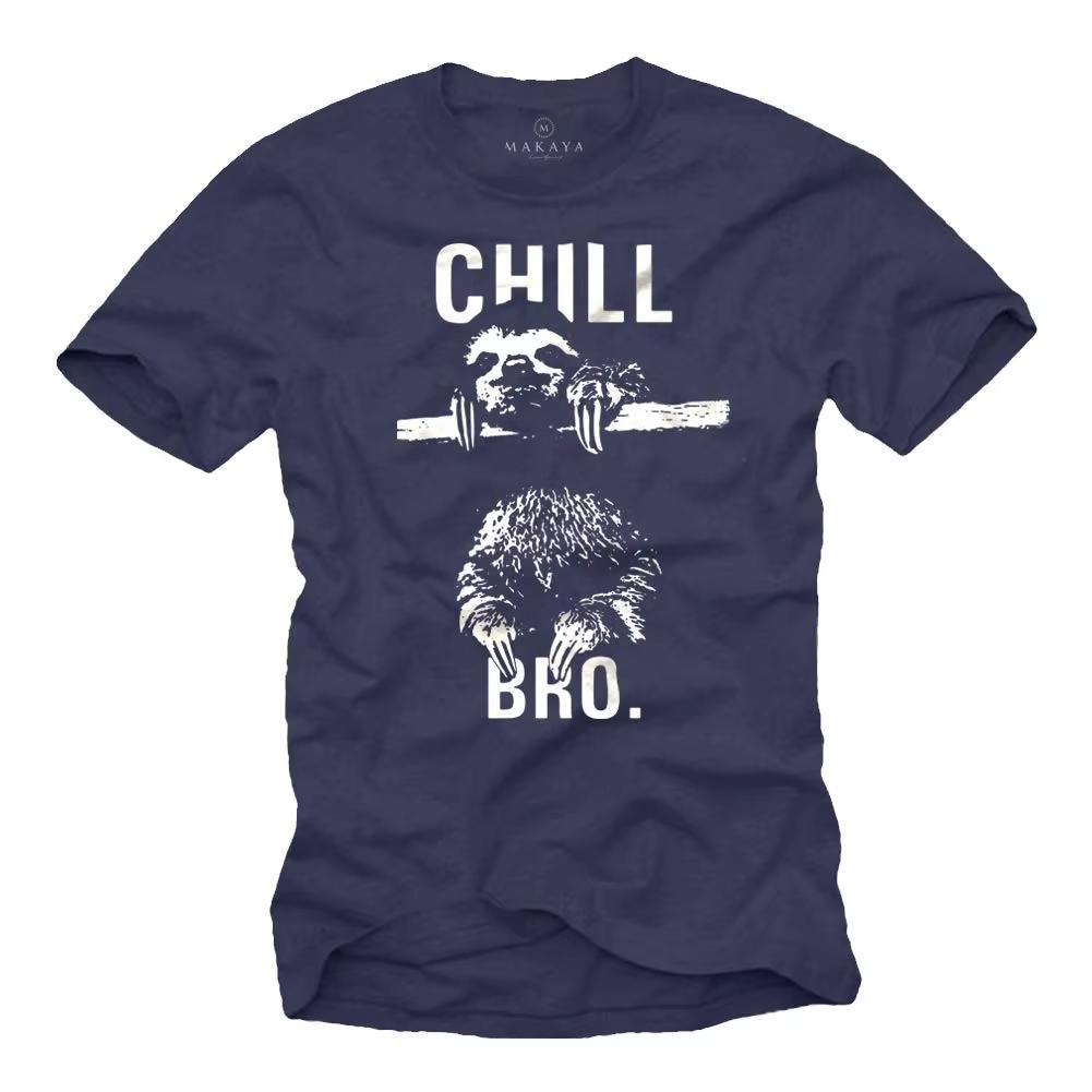 Крутая футболка Makaya Swag с ленивцем Chill Bro Унисекс Футболка Женская Модная Футболка Милые Топы