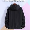 Уличная ветровка с капюшоном и длинным рукавом на молнии, спортивная куртка, сплошной цвет, дизайн с карманами, тонкая солнцезащитная одежда