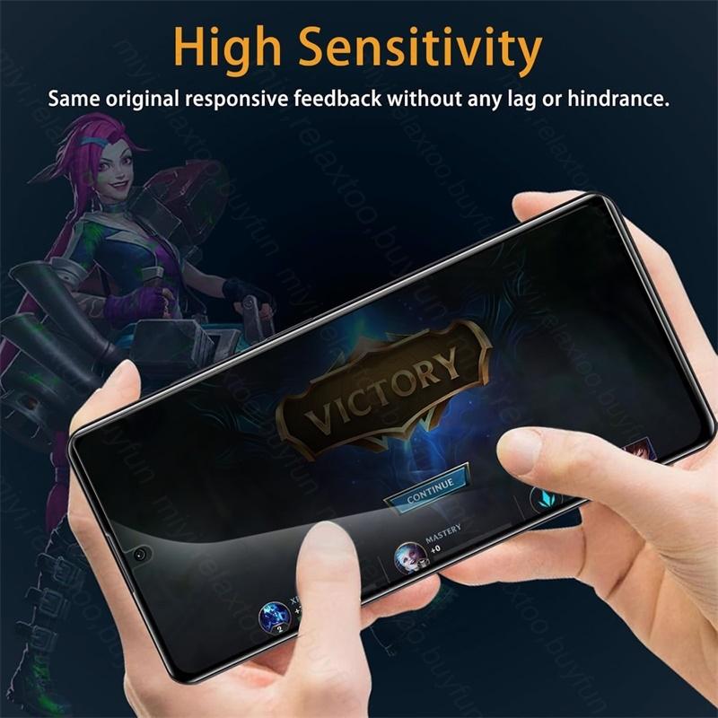 2PCS Privacy Tempered Glass Case For Samsung Galaxy S25/S26 Ultra Plus S 26 25 Edge Fingerprint-Unlock Anti-Glare Anti-Spy Glass