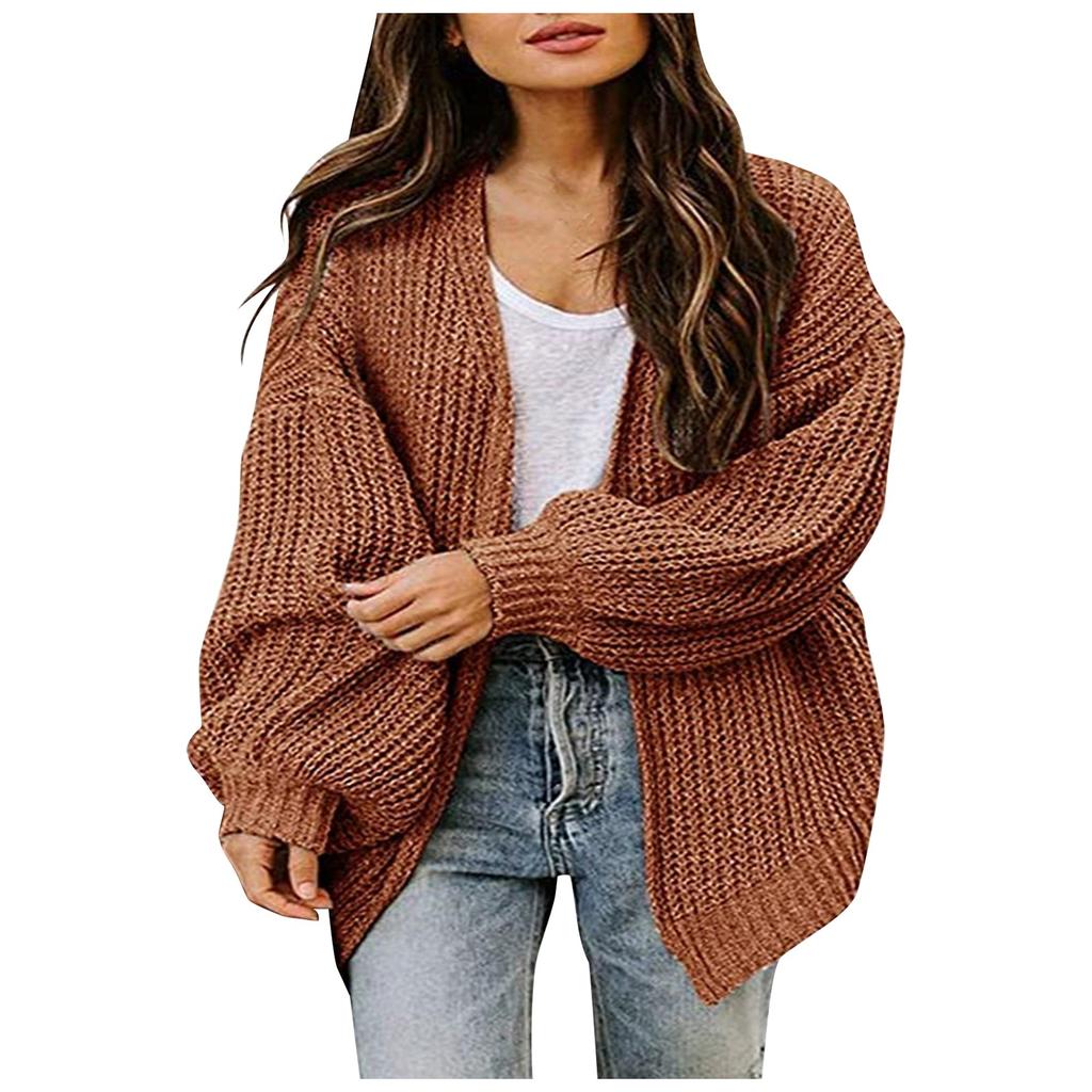 Women's Knitwear Loose Solid Color Cardigan Sleeve Sweater Coat