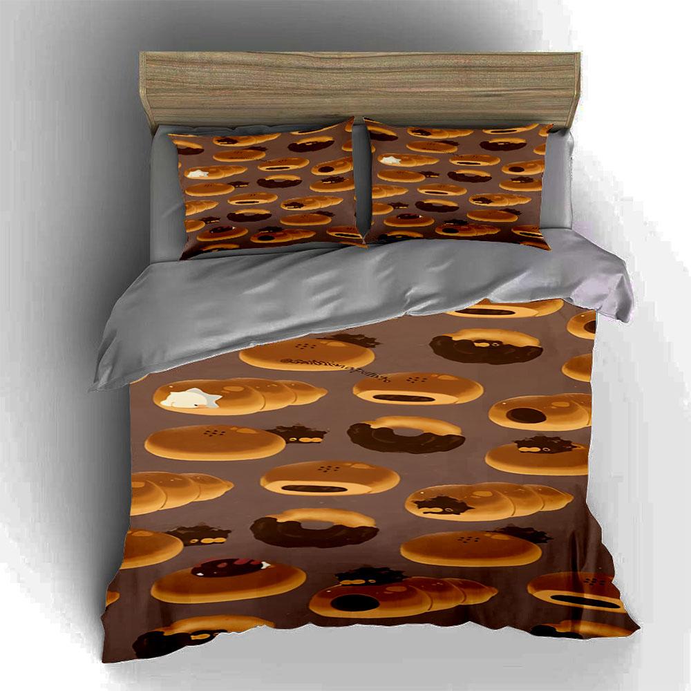 Donut-themed pattern. Bedding Duvet cover sets Duvet covers Pillowcases gifts (1 * Duvet Cover 2 * Pillowcases, without duvet insert)