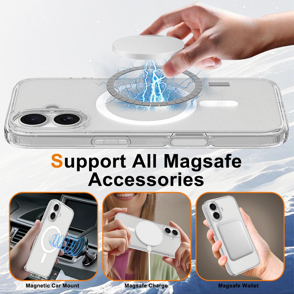 Чехол для iPhone 16, совместимый с MagSafe TPU + акриловый чехол для телефона с кнопкой управления камерой