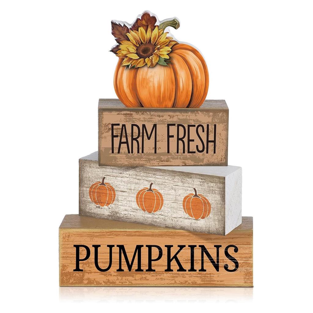 4Pcs Football Table Decorations Football Tiered Tray Decor Sport Game Centerpiece Sign Decorative Rugby Stack Block Gift for Fans Club Tailgate