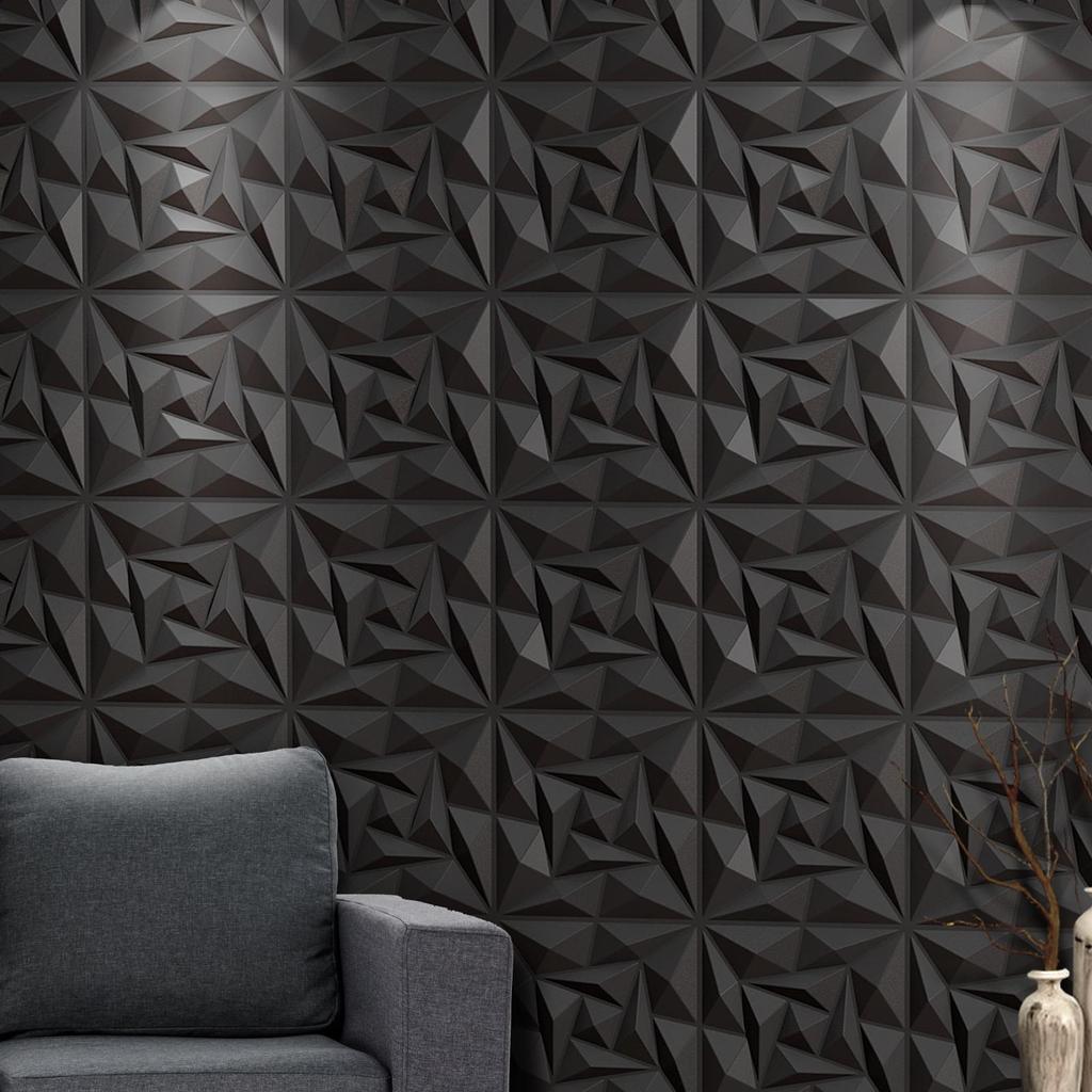 3D стеновая панель, 10 листов в упаковке, матовые черные настенные панели из ПВХ, цветочный дизайн, стеновые панели из ПВХ для текстурированного украшения дома/офиса