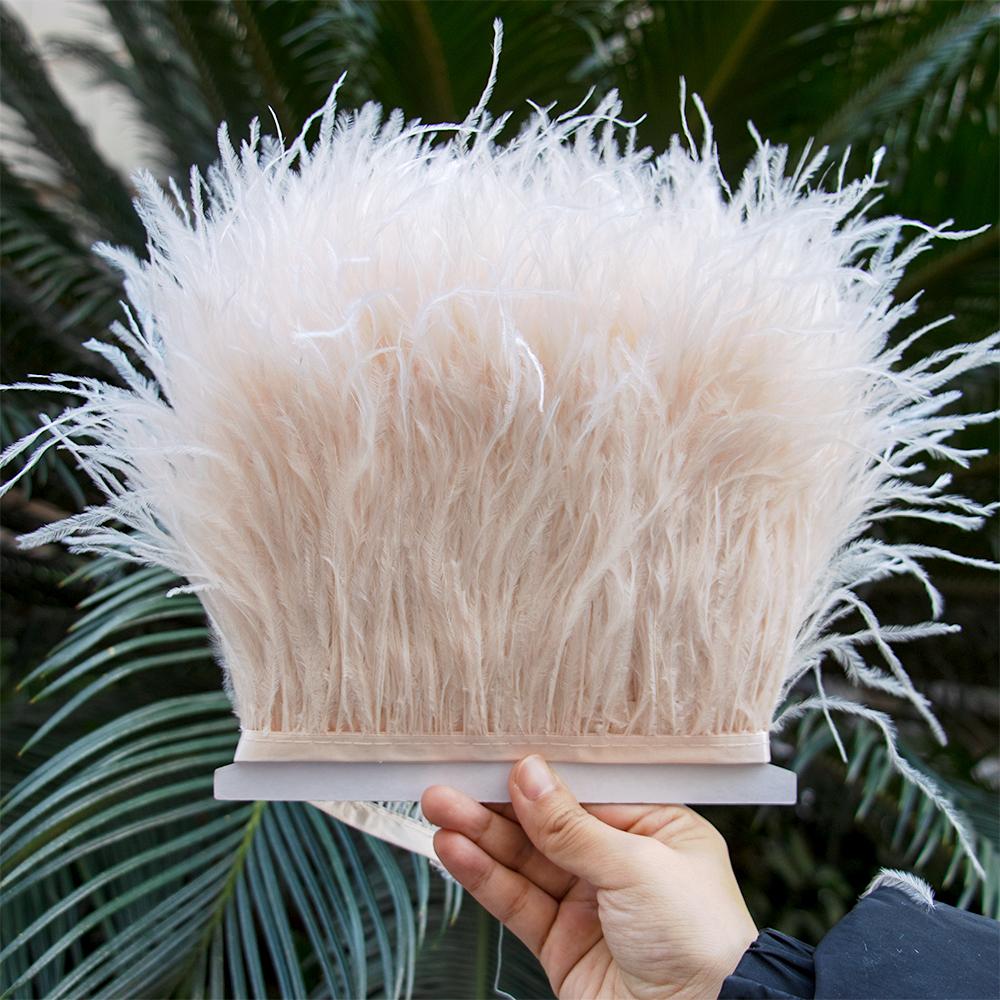 Перо1Метр/Лот Отделка из страусиных перьев Ширина 8-22 см Белые страусиные перья для поделок Бахрома Отделка Plumas Карнавал Свадебное украшение