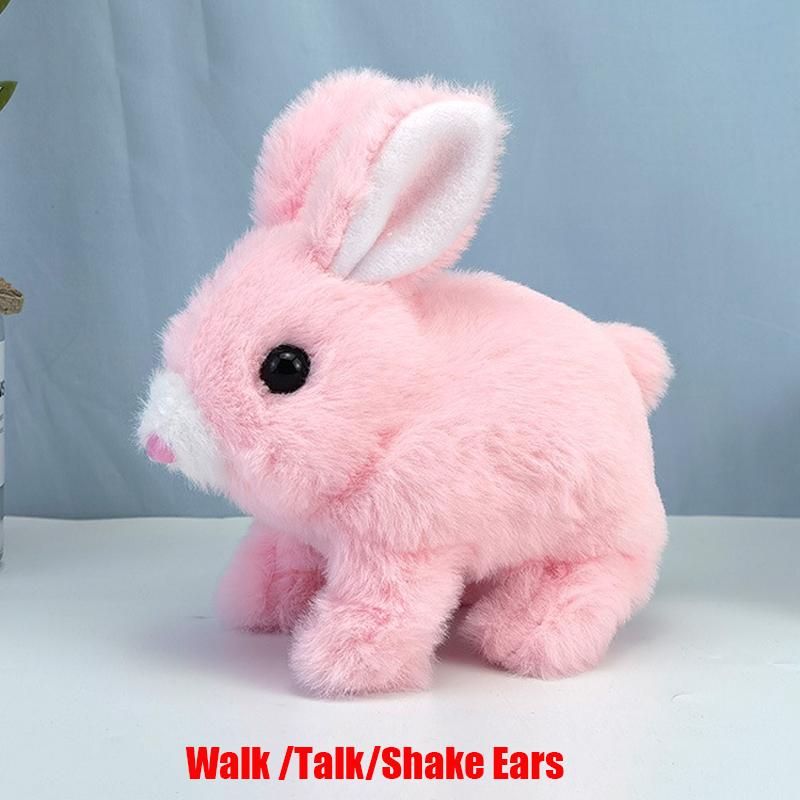 Plush Rabbit Toy Robot Bunny Walking Jumping Running Animal Shake Ears Cute Electric Pet for Kids Birthday Gifts