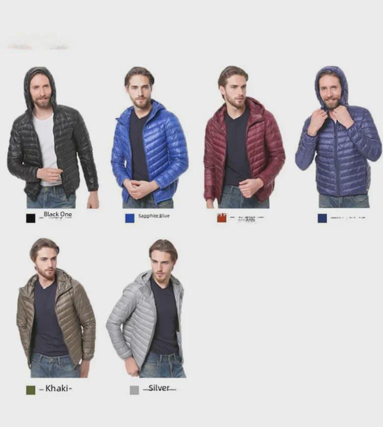 Мужская легкая хлопковая куртка с капюшоном, короткая модель, ультратонкая, доступны большие размеры