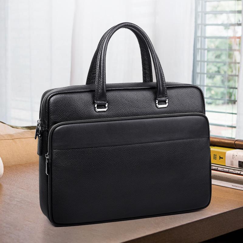 Stylish Men's Handbag Business Trend Premium Men's Bag Casual Leather Lightweight Commuter Briefcase