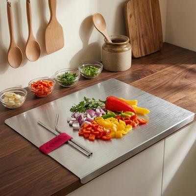 Разделочная доска из нержавеющей стали для кухни, доска для нарезки фруктов и овощей (Пакет из 1)