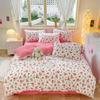 Girl Heart Fresh Small Floral Bedding Four-piece Set Washed Cotton Dormitory Bed Single Three-piece Set