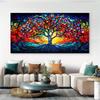 Canvas Painting Abstract Colorful Art Tree Flower Landscape Poster Print Picture For Wall Decor For Living Room Bedroom Wall Art Home Decoration