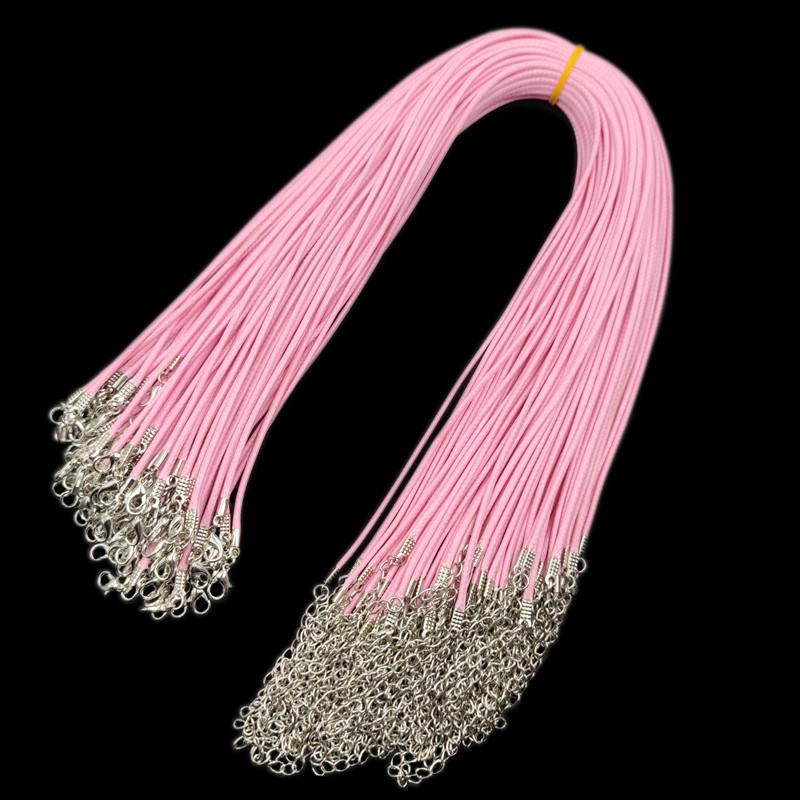 Pendant Charms Findings Necklace Chain Rope 10Pcs 2mm Unisex Lobster Clasp String Cord Fashion 16 Colors Twisted Adjustable Braided PU Leather Beads