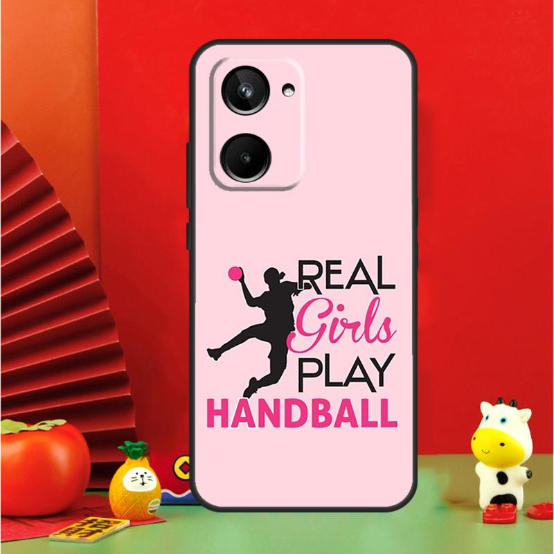Stylish Playing Handball Case For Realme C67 C55 C53 C51 C35 C33 C31 C30 C25s C21Y GT Neo 6 GT5 9 10 11 12 Pro Plus
