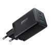 Joyroom 65W GaN Triple-Port Fast Charger with Dual USB-C & USB-A, Includes 100W USB-C Cable (1.2m, Black)