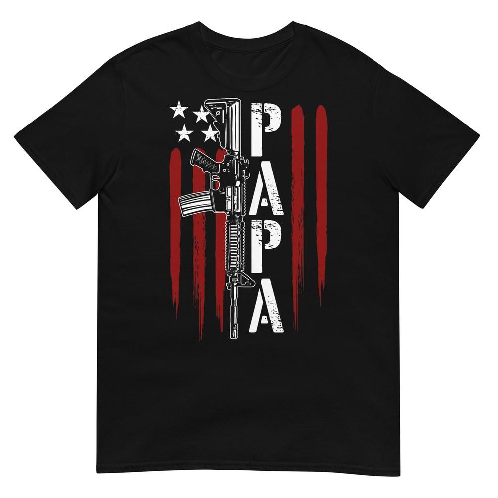 4 июля Папа Папочка Папа AR-15 Оружие Патриотический День Отца Футболка
