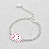 [As Little] Baby Silver Bracelet Silver 925 Pink Rabbit Pendant Toddler Kids