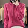 Осень и зима новый вязаный свитер с капюшоном женский топ внутри и снаружи худи свободный и тонкий пуловер
