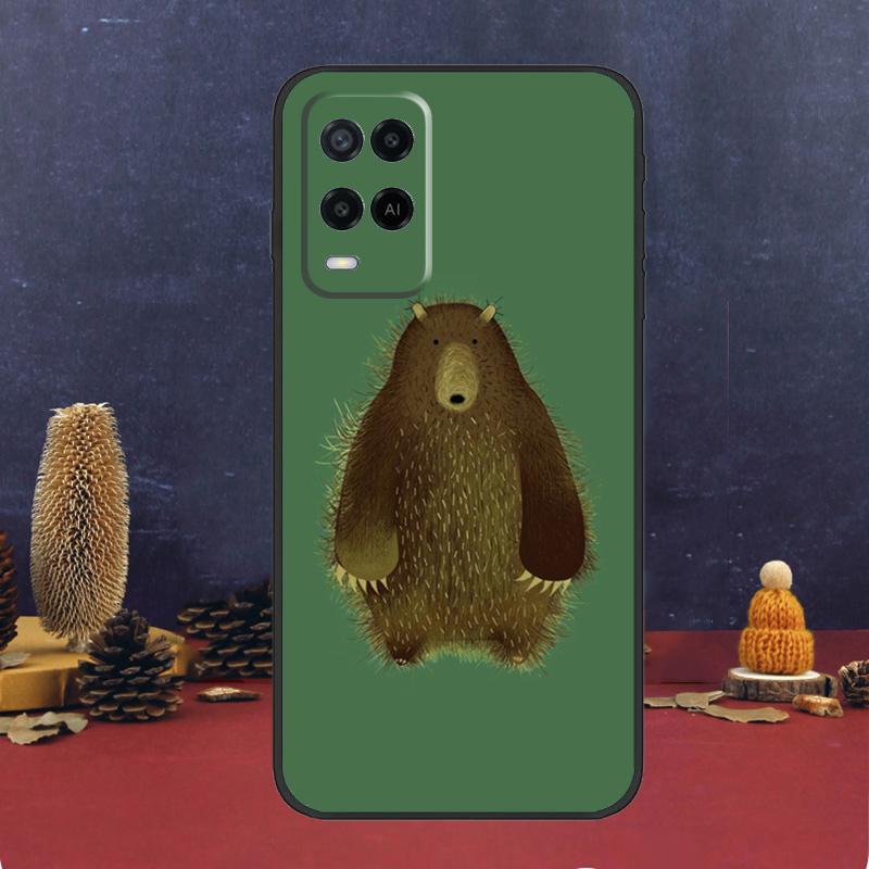Cartoon Grizzly Bear For OPPO A54S A74 A94 A58 A78 A98 A16 A76 A96 A15 A17 A77 A5 A9 A52 A72 A79 A53S A57S Case