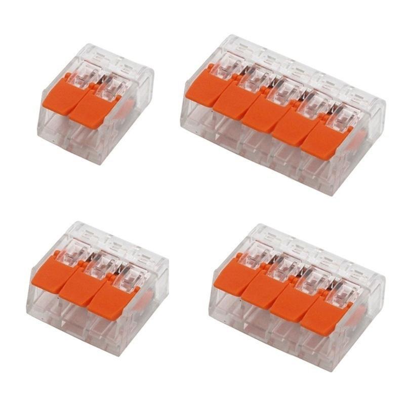 30Pcs Electrical Lever Wire Connectors Quick Splicing Terminals Fast Cable Splicing Connector Push-in Terminals Block