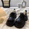 British Style Big Head Platform Lace-up Small Leather Shoes Women's 2025 Autumn and Winter New Retro Versatile Jk College Style Single Shoes