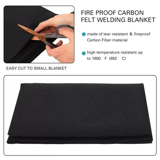 20/30/50CM Fireproof Welding Blanket Heat Resistant Up To 1800 Degree Fahrenheit Fireproof Tarp Heavy Duty Grill Stove Firpit Soldering Welders Flame